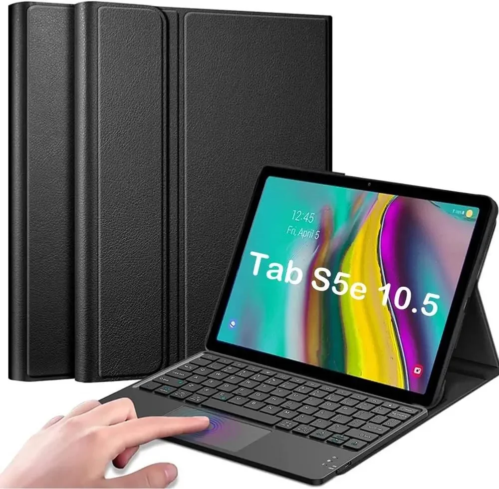 TouchPad Keyboard Case for Galaxy Tab S5e 2019 SM, Black-(Keyboard not working)